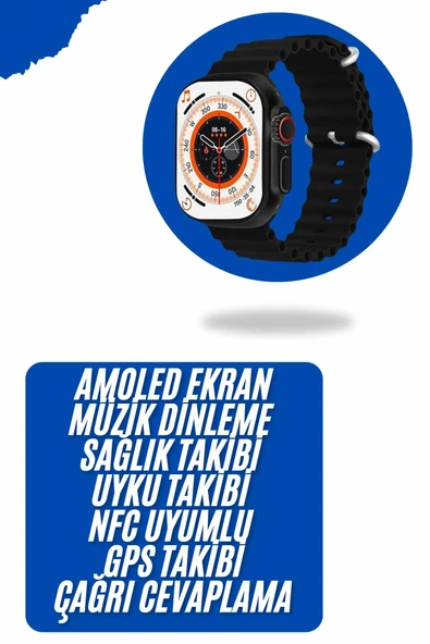 Yeni Nesil Akıllı Kol Saati Nabız Ölçer GPS Uyumlu 49 MM Kasa - Resim 2