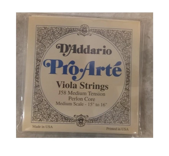 DADDARIO J58 VİOLA TEL SETİ, PRO-ARTE, SCALE MEDIUM, MEDIUM TEN ürün görseli