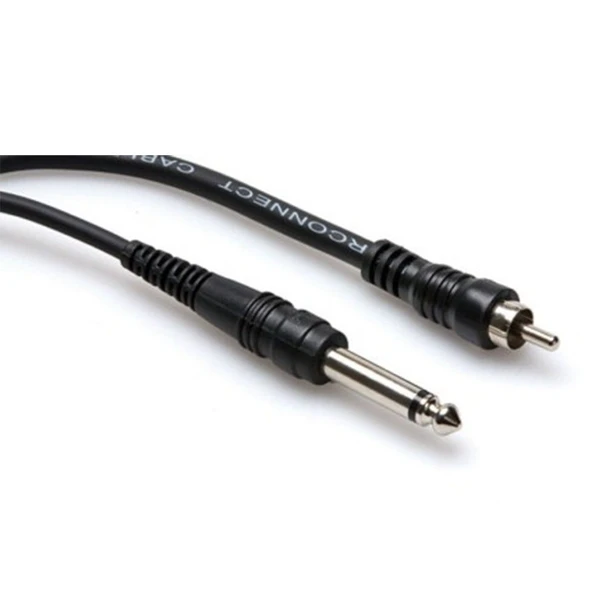 Hosa 1/4' TS (M) - RCA (M) Balanssız Kablo 3 m (CPR-110) 1/4" TS (Erkek) - RCA (Erkek) Balanssız kablo 3 mt. CPR-110 ürün görseli