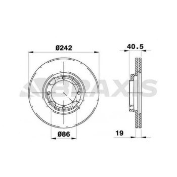 Hyundaı On Fren Disk Aynası Havalı Excel-Accent 1,3-1,5 - 94-00 242 MM - Braxıs Ae0238 ürün görseli