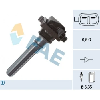 Chrysler Atesleme Bobını Chrysler 300m 2.7 V6 98>04 Concorde 2.7 LX 97>23 Sebring (jr) 2.7 V6 01>07 - Fae 80436 ürün görseli 1