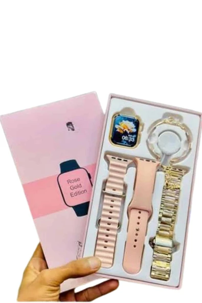 Yeni Nesil Kadın Akıllı Saat Rose Gold Android ve İos Uyumlu - Resim 4