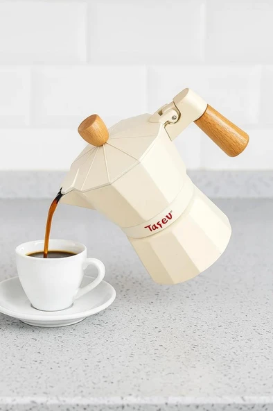 Bambum Garen - Moka Pot 3 Fincan Bej ürün görseli