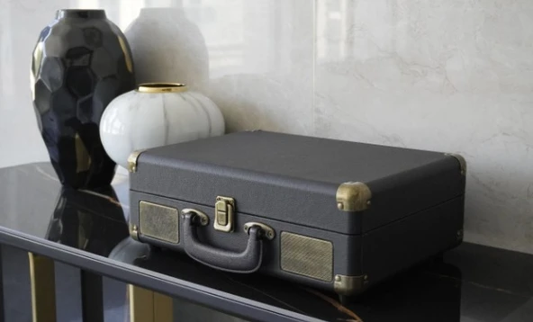 Fomixx Tr-102 Siyah Hoparlörlü Bluetoothlu Pikap Plak Çalar - 1