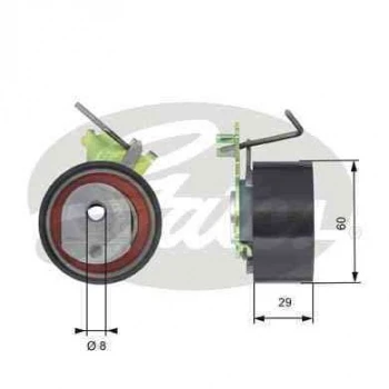 EKSANTRIK GERGI RULMANI P206 207 307 (03 ) 1007 (05 ) C2 (06 ) C3 (03 ) C4 (04 ) 1.4 16V - GATES T43088 - 1