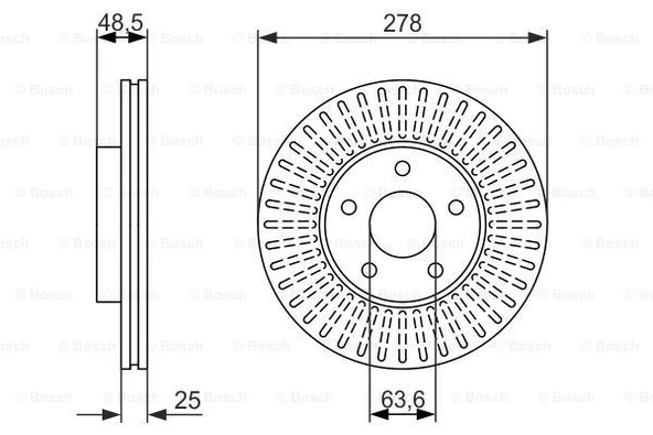 Ford On Fren Disk Aynası Focus III 1,6eco / 1,6tdci Focus II 04 /> Focus II C Max 03>07 C Max 07 /> 1,6ec - Bosch 0986479173 ürün görseli
