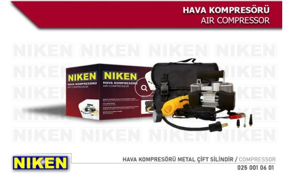 Unıversal Hava Kompresoru Metal Cift Silindir 12v - Niken 025 001 06 01