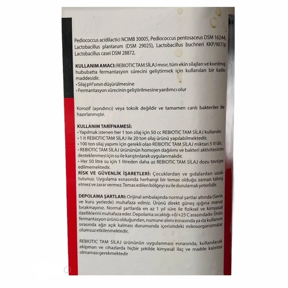 Rebiotic Inoculant Tam Silaj Koruyucu Katkısı-4 Mevsim - 8