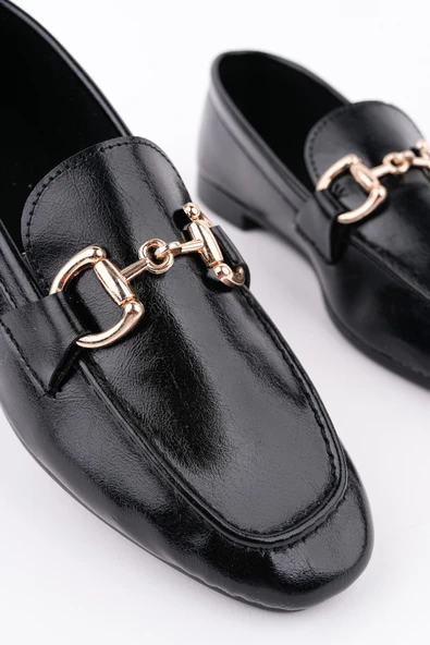 Muggo STRİDE Metal Tokalı Kadın Günlük Loafer Ayakkabı - 10