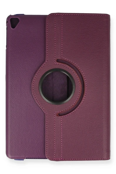 Akman iPad 9.7 (2018) Kılıf 360 Tablet Deri Kılıf - Mürdüm - ACL6209441-8202 - Resim 2