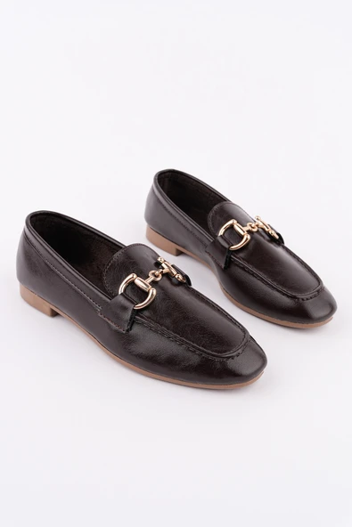 Muggo STRİDE Metal Tokalı Kadın Günlük Loafer Ayakkabı - 4