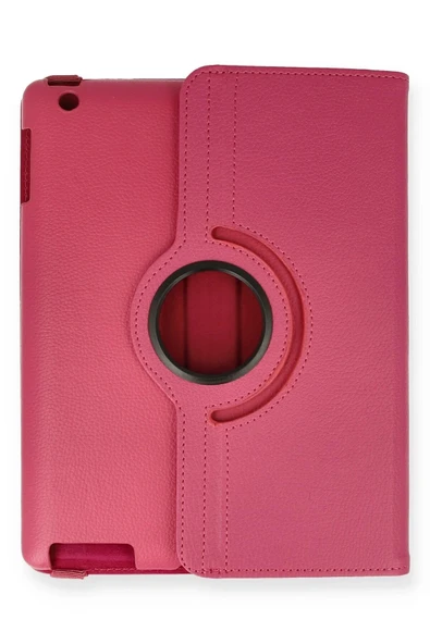 Akman iPad 4 9.7 Kılıf 360 Tablet Deri Kılıf - Pembe - ACL6205383-8154 - Resim 2