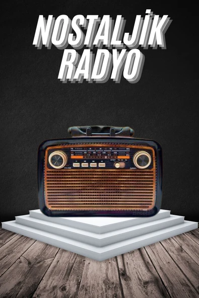 Eskitme Nostalji Tasarımlı Bluetoothlu Nostalji Radyo Ahşap Nostaljik Görünümlü - 1