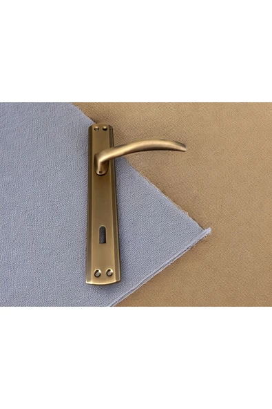 Trim Mat Antik Sarı Aynalı Oda Kapı Kolu 1 Takım Şık Ve Dayanıklı ürün görseli