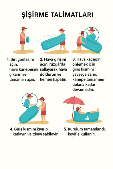 Kamuflaj Desenli Taşınabilir Şişme Yatak Festival Kamp, Plaj Outodor İçin Rahat Koltuk Su Geçirmez - 3