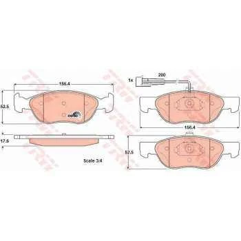 Fiat On Fren Balatası Marea 1,6 1,9 Td 96> Marea Weekend 1,6 I 1,8 I 1,9 Td 96>brava 1,9 D / Td 96>alfa R - Trw Gdb1290 - Resim 1