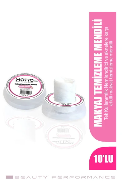 Motto Plus Professional Tek Kullanımlık Nemlendirici Makyaj Temizleme Mendili 10'lu Paket - 1