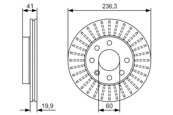 Opel On Fren Diski Astra F 92>98 Corsa B 93>02 Astra Classıc 99>02 - Bosch 0986479s98 - Resim 1