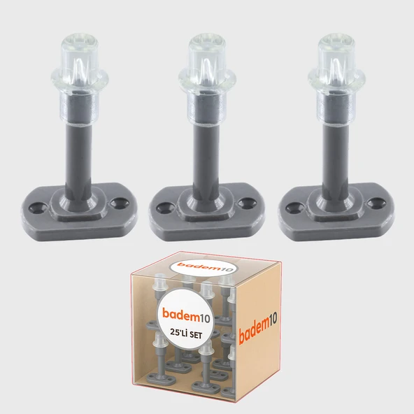 Gri 25 ADET Silikon Kapı Pencere Arkası Vidalı Duvar Boya Koruyucu Tampon Mobilya Stoperi Durdurucu - Resim 3