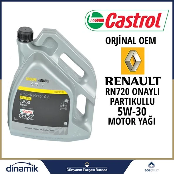 Renault Castrol Motor Yagı Partıkullu 5w-30  4 Lt - Renault Rn720 Onaylı B2b230 C4 - Maıs 7711943761 ürün görseli
