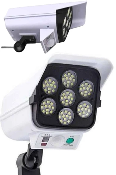 Solar Lamba Kamera Görünümlü Duvar Lambası Dönebilen Bahçe Aydınlatması - 3