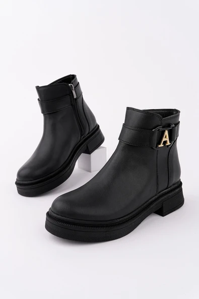 Muggo VENTOZA Kemer ve Toka Detaylı Fermuarlı Kadın Bot - 2