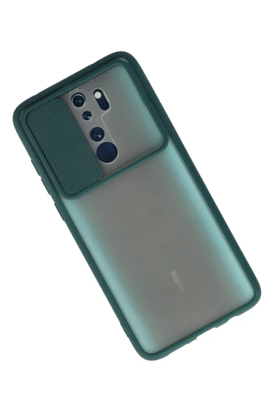 Akman Xiaomi Redmi Note 8 Pro Kılıf Palm Buzlu Kamera Sürgülü Silikon - Yeşil - ACL6202570-8917 - 2