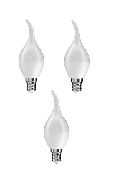 Rutter 5W Kuğu Led Mum Ampul 3000K Sarı E14 3 Adet Kıvrımlı Ampul ürün görseli