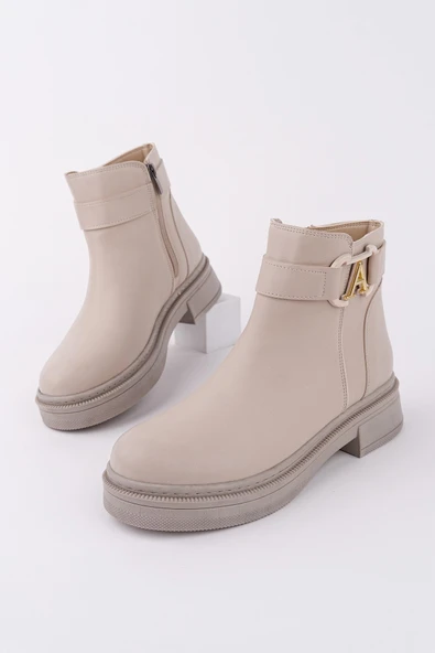 Muggo VENTOZA Kemer ve Toka Detaylı Fermuarlı Kadın Bot - 11