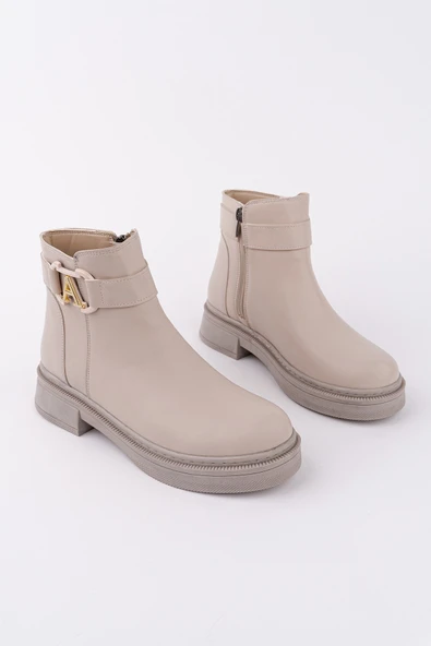 Muggo VENTOZA Kemer ve Toka Detaylı Fermuarlı Kadın Bot - 9