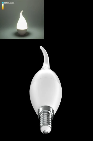 Rutter 5W Kuğu Led Mum Ampul 6500K Beyaz 10 Adet E14 Kıvrımlı Ampul - Resim 2