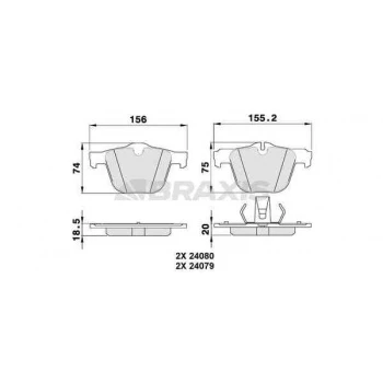 Jaguar Fren Balatası On Jaguar Xj (x351) 12> F-Type (x152) 12> - Braxıs Aa0331 ürün görseli