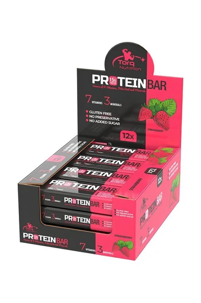 Torq Nutrition Protein Bar Çilek 50 Gr - 12 Adet