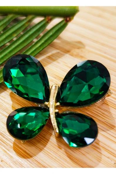 Monalisa Home Yeşil Kelebek Figürlü Broş ürün görseli 1