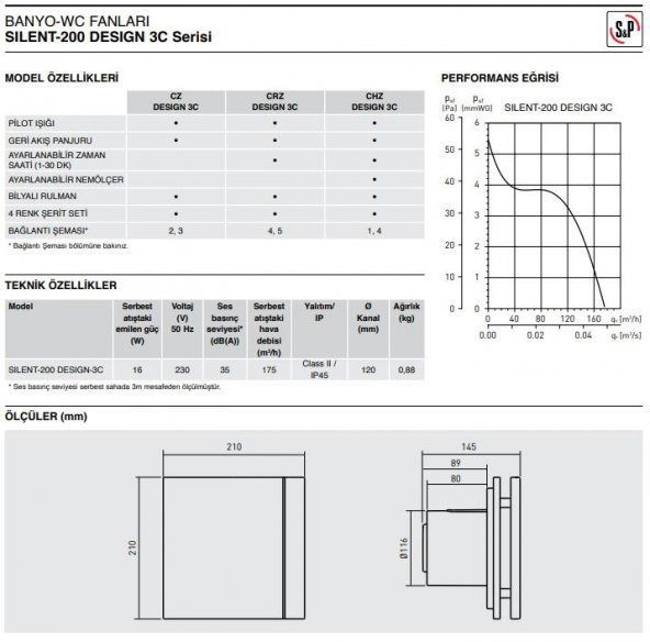 Silent 100 Chz Silver Design Soler Palau Banyo Aspiratör Havalandırma Fanı Nem Sensör Zaman Ayar Debi 85 m3 Dekoratif Banyolar Tasarruflu Estetik AGMair Agm Havalandırma - 5