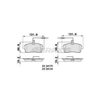 Psa On Fren Balatası P407 1.6hdi 110 Fap.1.8 2.0 2.0 Hdi 135 Fap 04>fisli - Braxıs Ab0089 ürün görseli
