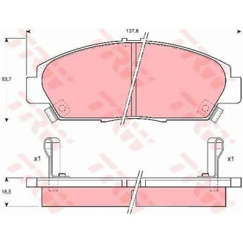 Honda On Fren Balatası Honda Prelude 2.0 91-96 Accord 2.0 93-98 Rover 600 - Trw Gdb1061 - Resim 1