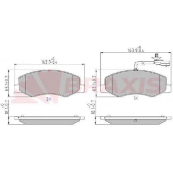 Renault Arka Fren Balatası Master III Movano B 2,3cdti 05 / 10> (cift Teker) Karsan Jest - Braxıs Aa0601 - Resim 1