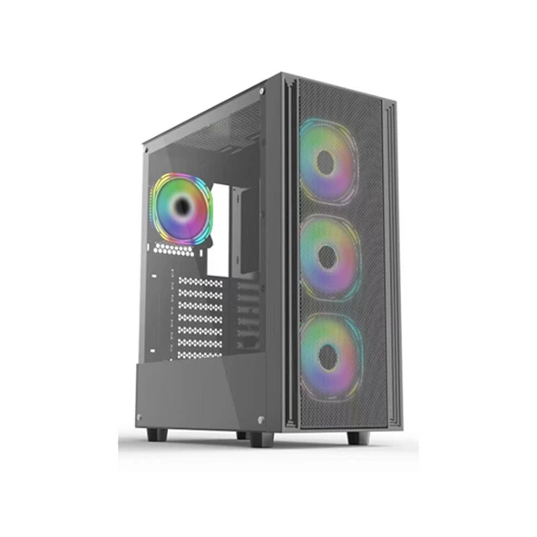 DeepCool CC561 PL650D 650W 80Plus Bronze ATX 3.0 4xRainbow Fanlı  Mid-Tower Siyah Kasa ürün görseli 1