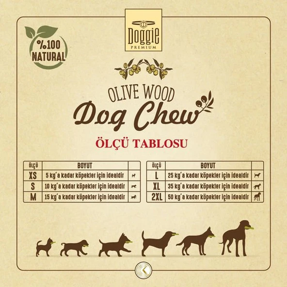 Doggie Doğal Zeytin Ağacı Köpek Çiğneme Oyuncağı Small - Resim 3