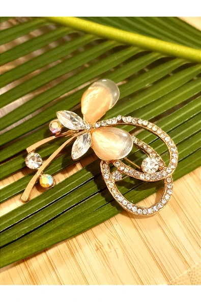 Monalisa Home  İncili Taşlı  Figürlü Broş ürün görseli 1