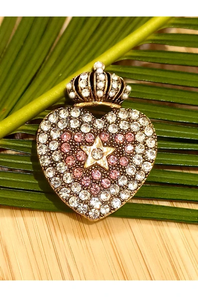 Monalisa Home Klapli Krali Taçlı  Figürlü Broş ürün görseli 1