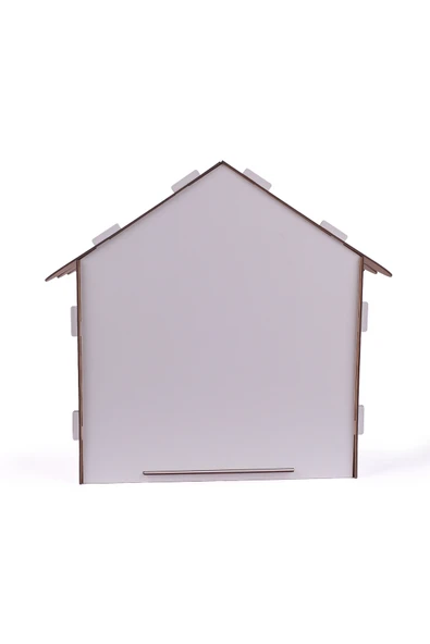 Ahşap Dekoratif Köpek Evi-Kulübesi, Küçük Irk Köpekler İçin Kulübe, Köpek Kulübesi Beyaz-Siyah - 7