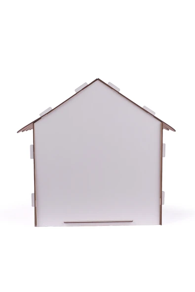 Ahşap Dekoratif Köpek Evi-Kulübesi, Küçük Irk Köpekler İçin Kulübe, Köpek Kulübesi Beyaz-Pembe - 7