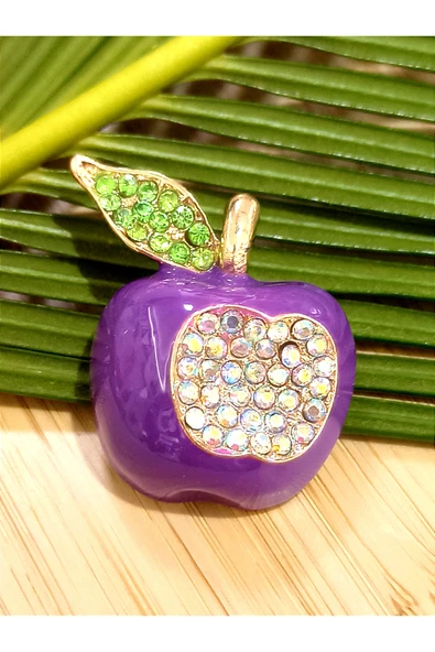 Monalisa Home Mor  Elma Figürlü Broş ürün görseli 1