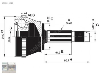 Fiat Aks Kafası Dis Palıo 1.6 16v Abslı 96> (dis Freze:22 IC Freze:22 Abs Halka Sayısı:44 Uzunluk:151.5) - Anka 20502005 ürün görseli