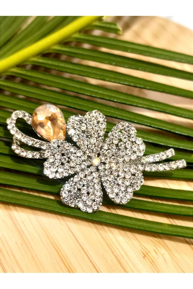 Monalisa Home Pembe Taşlı  Figürlü Broş ürün görseli 1