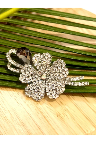 Monalisa Home Beyaz Taşlı  Figürlü Broş ürün görseli 1