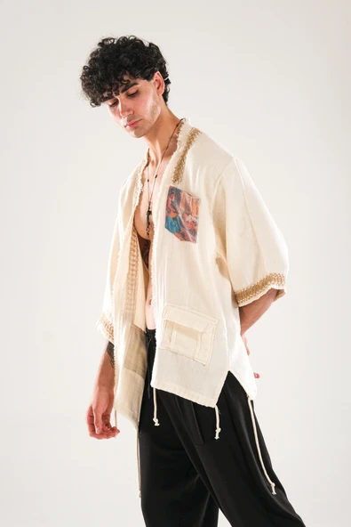 Halat Detaylı Tasarım Kimono - 2
