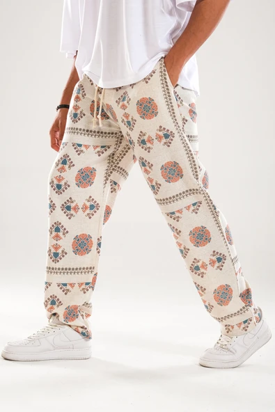 Etnik Desenli Baggy Pantolon - 2